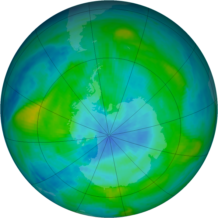 Antarctic ozone map for 06 March 1981